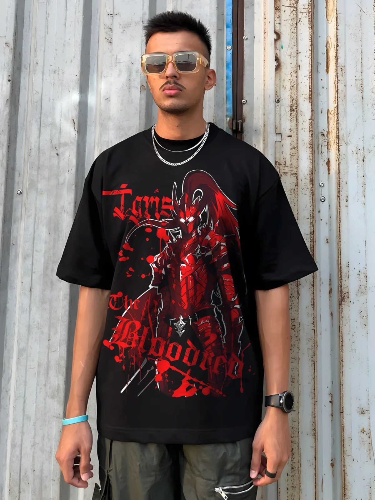 Solo Leveling Blood-Red Igris oversize T-shirt - Image 2